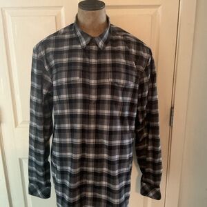 Men's Black and Gray Plaid Shirt